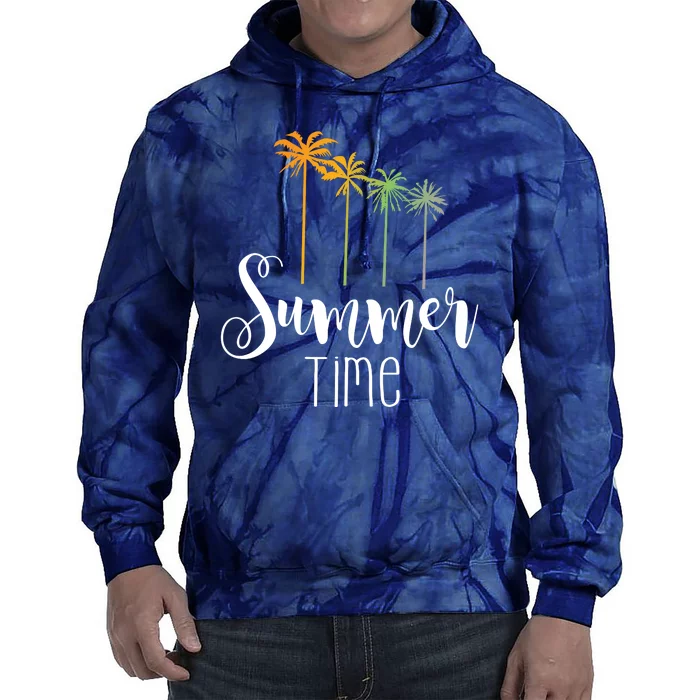 Summer Time Palm Tree Tie Dye Hoodie