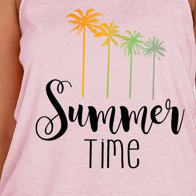 Summer Time Palm Tree Women's Knotted Racerback Tank