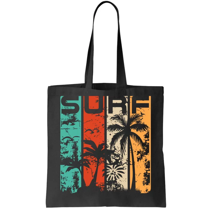 Surf Tropical Palm Tree Retro Vintage Tote Bag