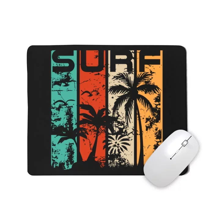 Surf Tropical Palm Tree Retro Vintage Mousepad