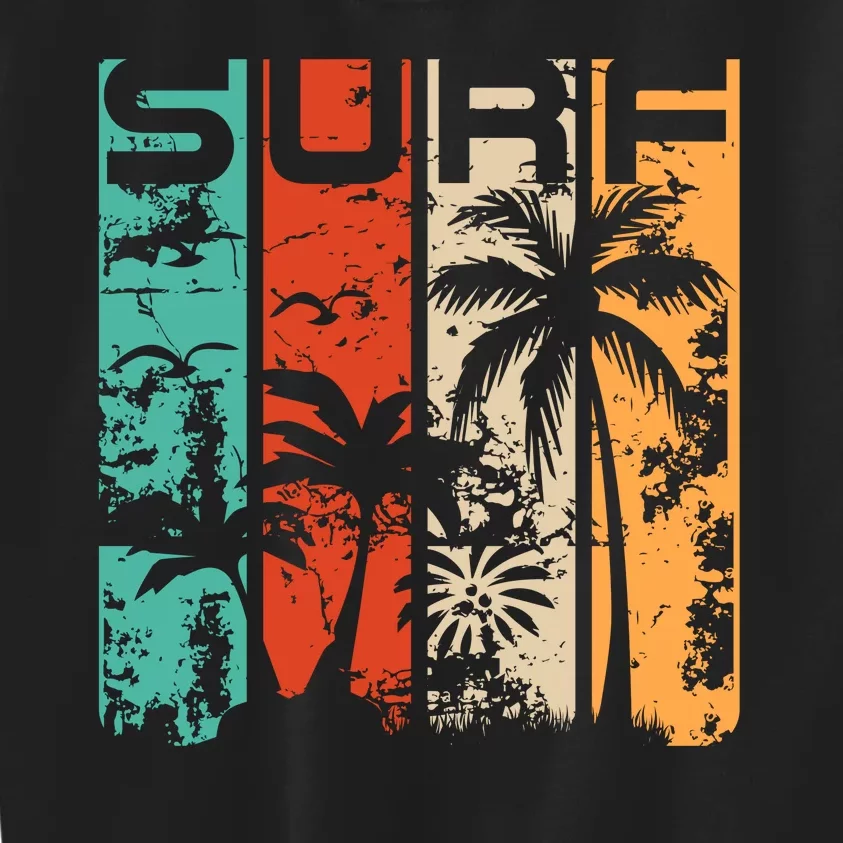 Surf Tropical Palm Tree Retro Vintage Kids Sweatshirt