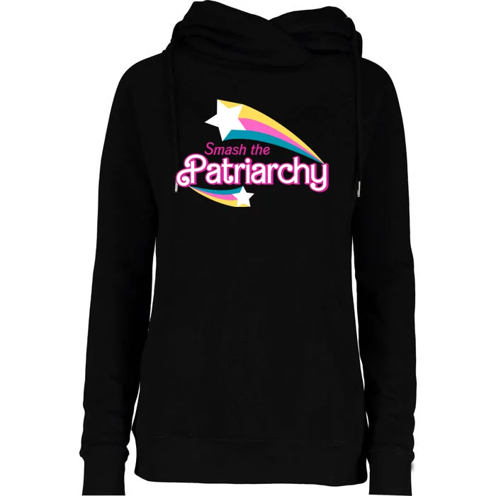 Smash The Patriarchy Feminism Womens Funnel Neck Pullover Hood