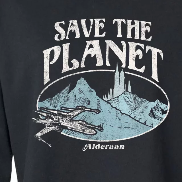 Save The Planet Alderaan Earth Day Cropped Pullover Crew