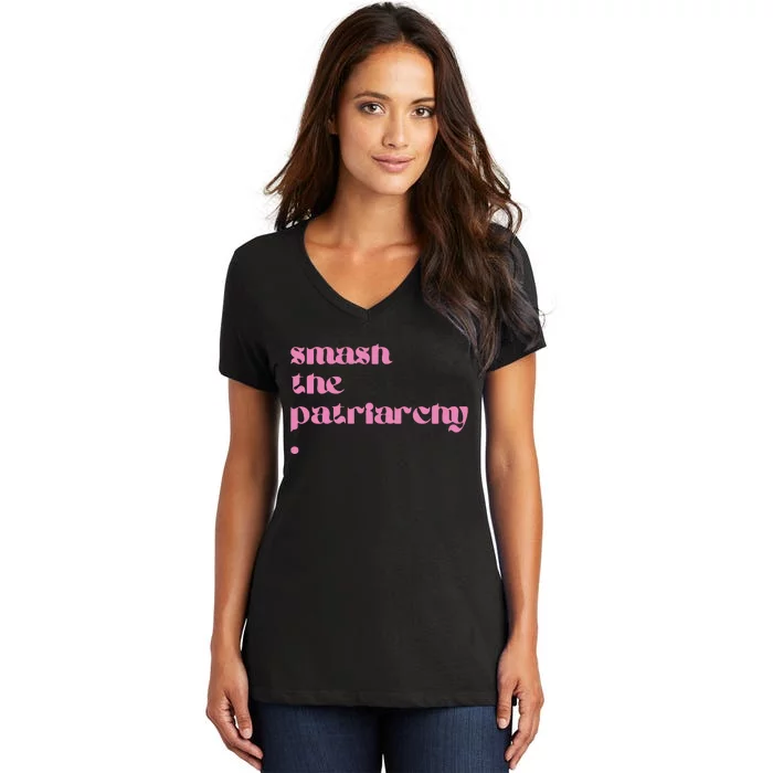 Smash The Patriarchy Women's V-Neck T-Shirt