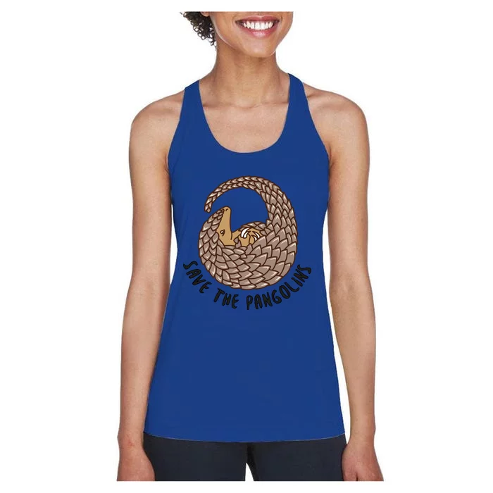 Save The Pangolins Gift Wildlife Conservation Gift Women's Racerback Tank