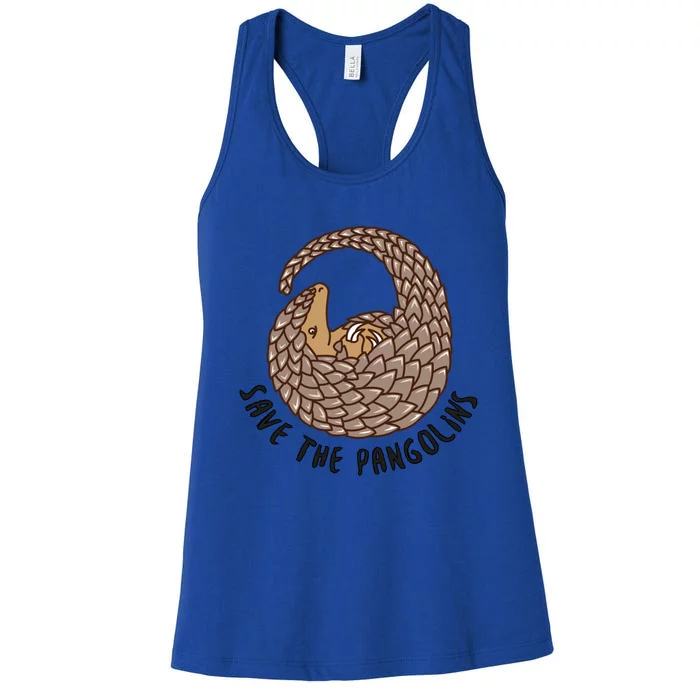 Save The Pangolins Gift Wildlife Conservation Gift Women's Racerback Tank