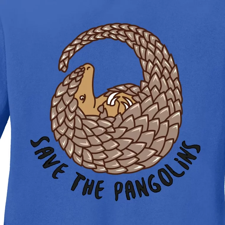 Save The Pangolins Gift Wildlife Conservation Gift Ladies Long Sleeve Shirt