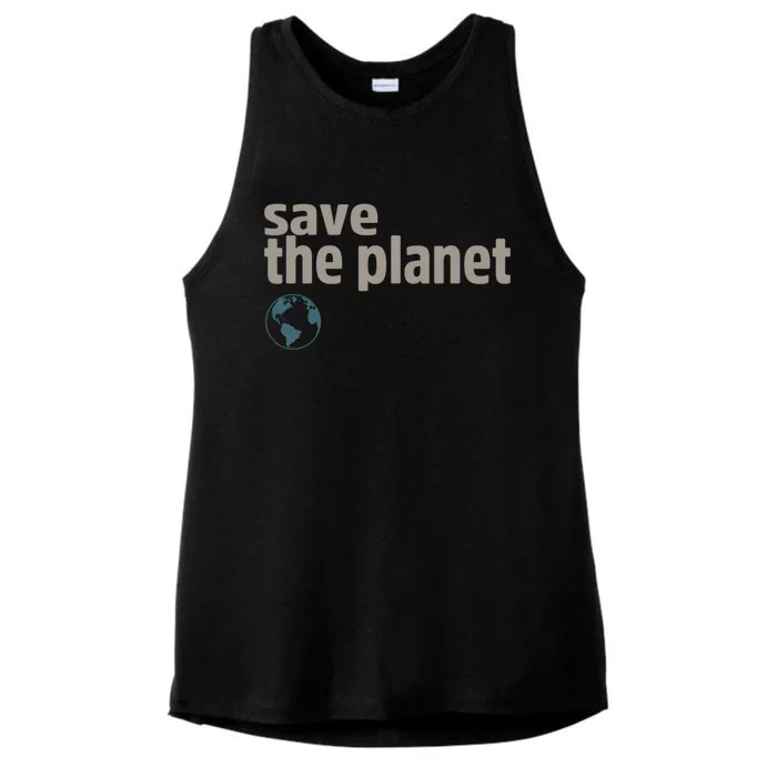 Save The Planet Happy Earth Day Cool Gift Ladies Tri-Blend Wicking Tank