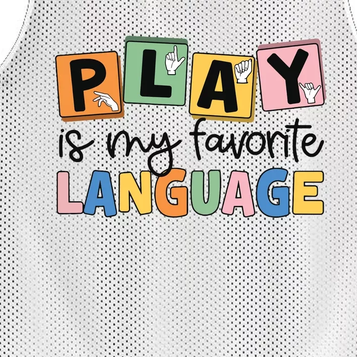 Speech Therapy Play Is My Favorite Language Slp Mesh Reversible Basketball Jersey Tank