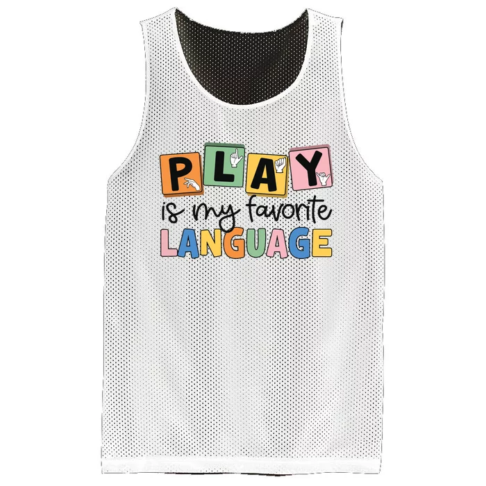 Speech Therapy Play Is My Favorite Language Slp Mesh Reversible Basketball Jersey Tank