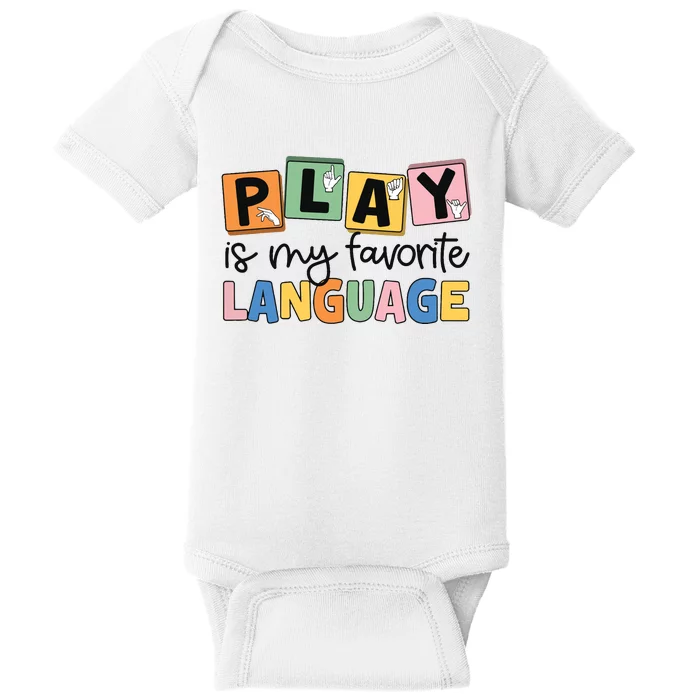 Speech Therapy Play Is My Favorite Language Slp Baby Bodysuit