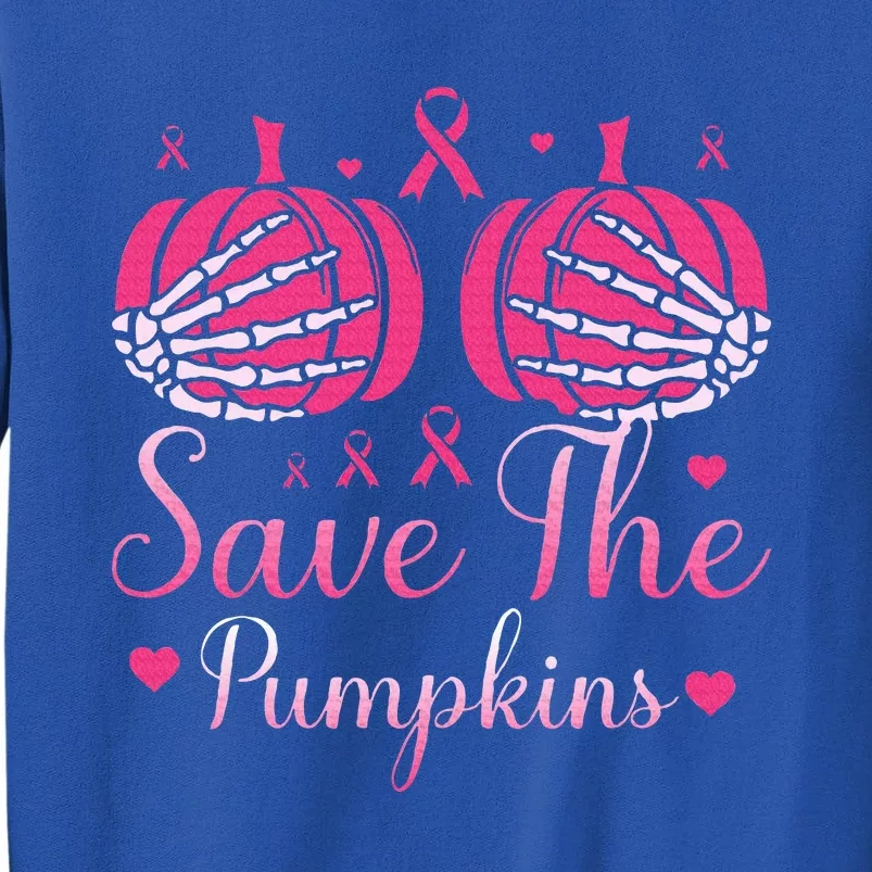 Save The Pumpkin Skeleton Hand Breast Cancer Awareness Sweatshirt