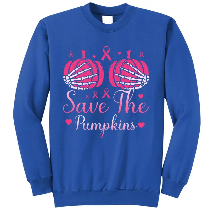 Save The Pumpkin Skeleton Hand Breast Cancer Awareness Sweatshirt