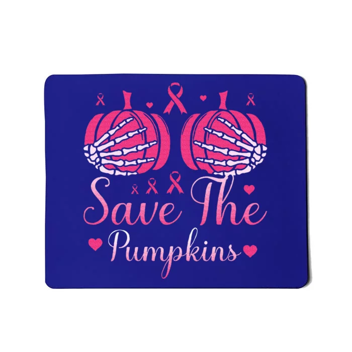 Save The Pumpkin Skeleton Hand Breast Cancer Awareness Mousepad