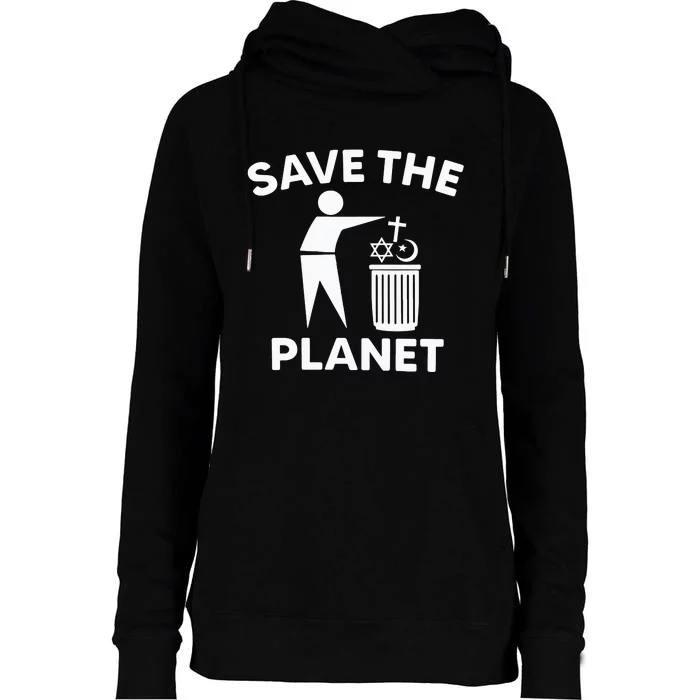 Save The Planet Womens Funnel Neck Pullover Hood