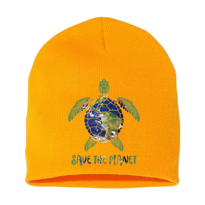 Save The Planet World Earth Day Environmental Short Acrylic Beanie