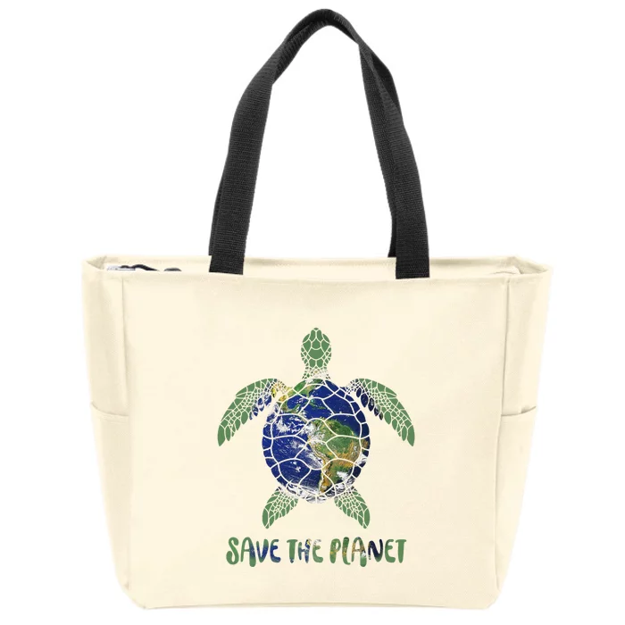 Save The Planet World Earth Day Environmental Zip Tote Bag