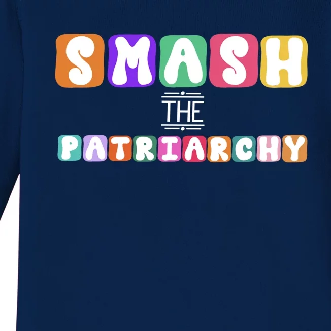 Smash The Patriarchy Cool Gift Baby Long Sleeve Bodysuit