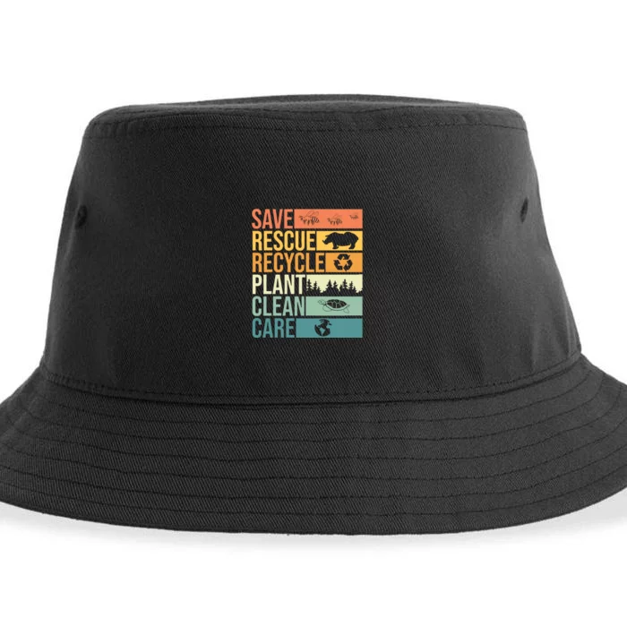 Save The Planet Climate Change Earth Day Sustainable Bucket Hat