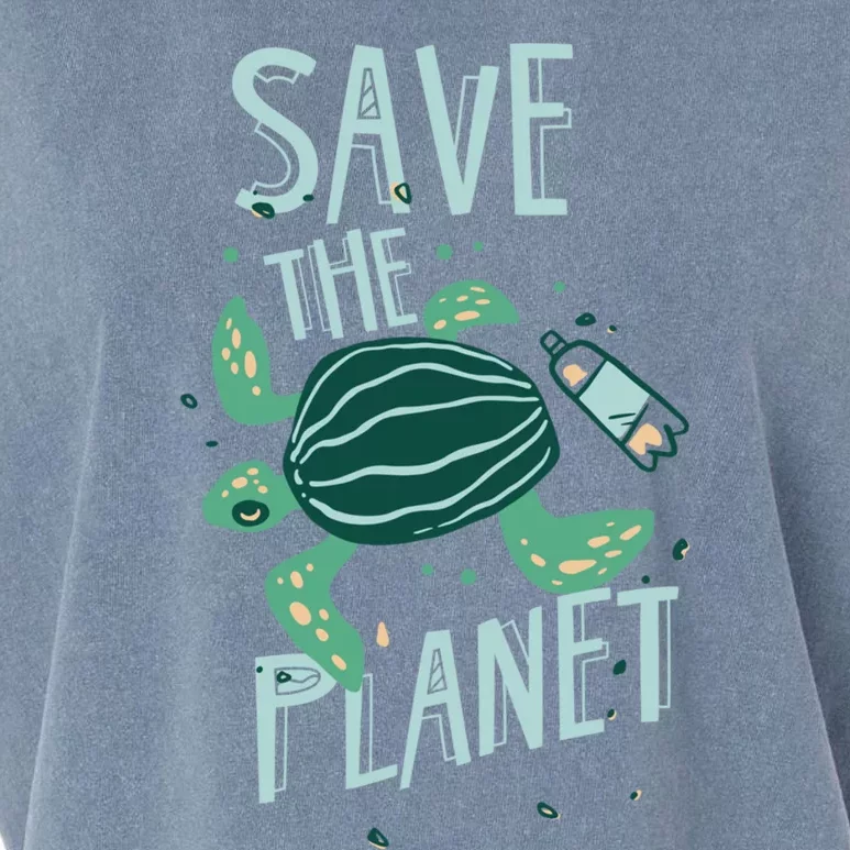 Save The Planet Turtle Earth Climate Change Global Warming Meaningful Gift Garment-Dyed Women's Muscle Tee