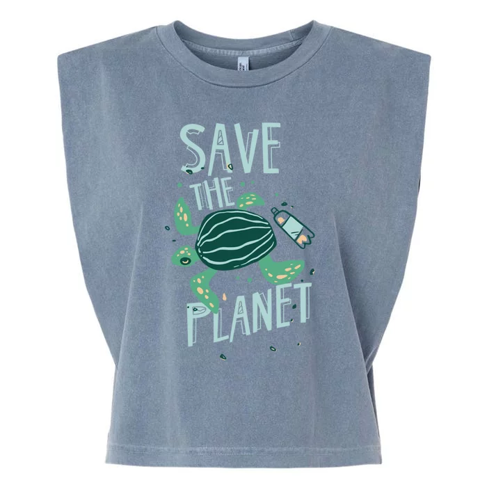 Save The Planet Turtle Earth Climate Change Global Warming Meaningful Gift Garment-Dyed Women's Muscle Tee