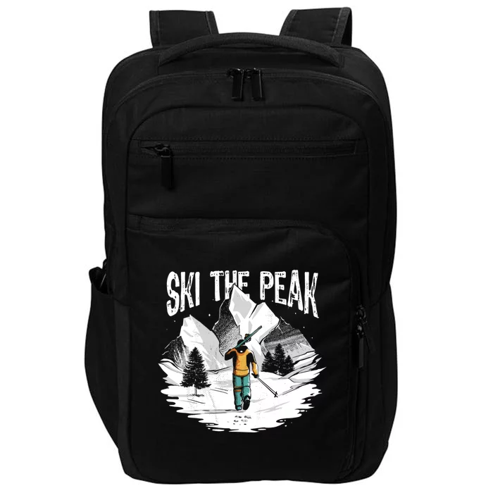 Ski The Peak Eat Sleep Ski Repeat Gift Impact Tech Backpack