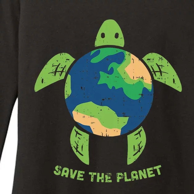 Save The Planet Earth Day Environment Turtle Womens CVC Long Sleeve Shirt