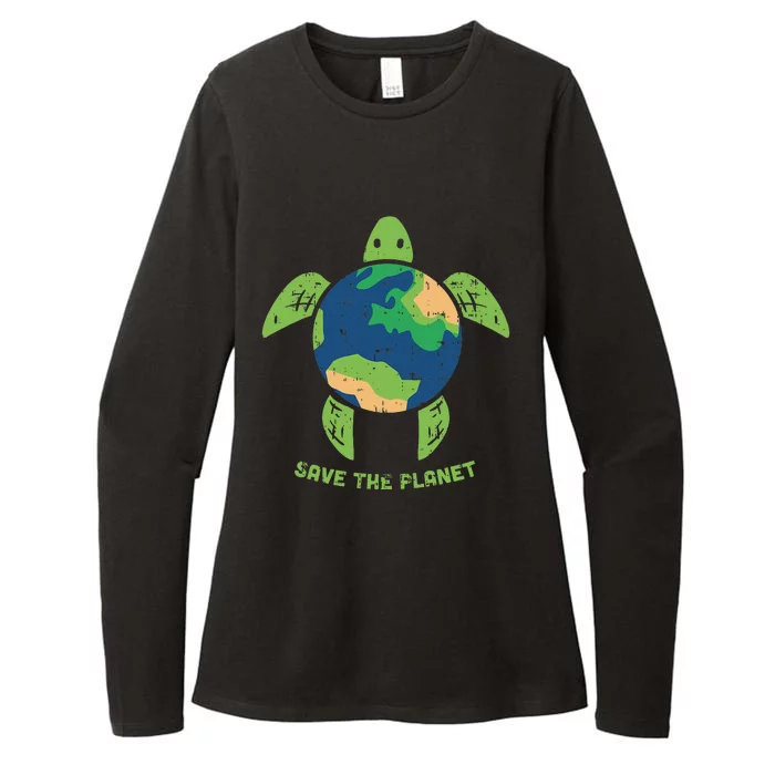 Save The Planet Earth Day Environment Turtle Womens CVC Long Sleeve Shirt