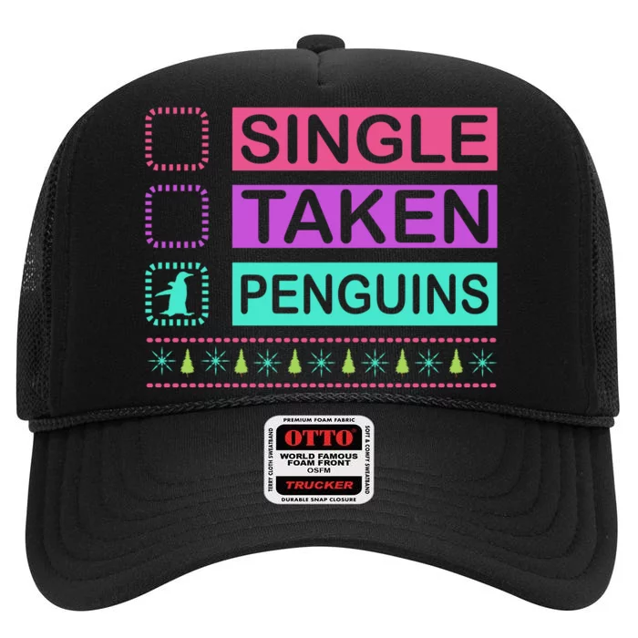 Single Taken Penguin High Crown Mesh Trucker Hat