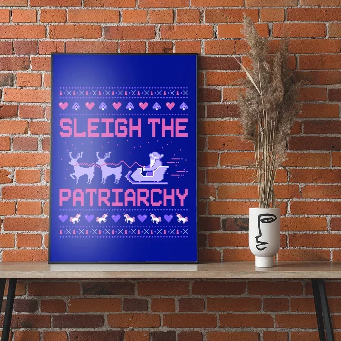 Sleigh The Patriarchy Feminist Feminism Meme Ugly Christmas Meaningful Gift Poster