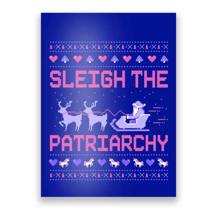 Sleigh The Patriarchy Feminist Feminism Meme Ugly Christmas Meaningful Gift Poster