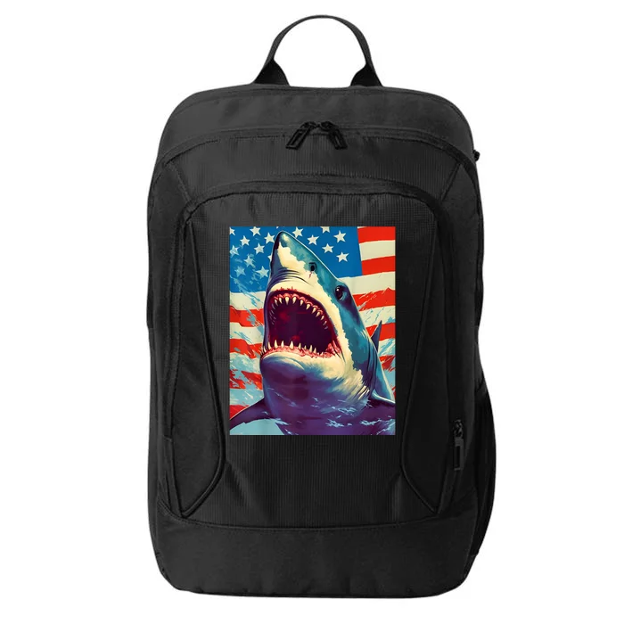 Sharks The Pop Art Patriotic Predator City Backpack