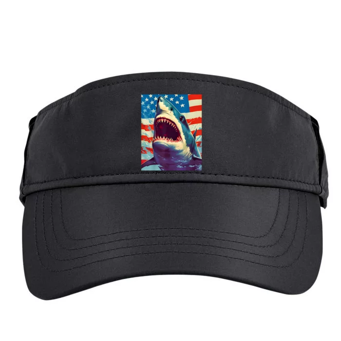 Sharks The Pop Art Patriotic Predator Adult Drive Performance Visor