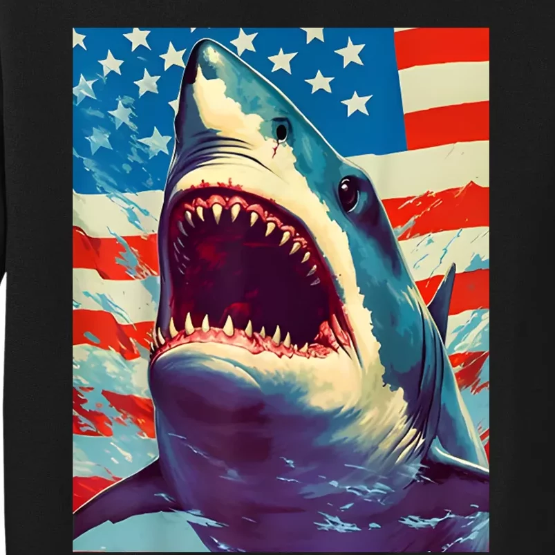 Sharks The Pop Art Patriotic Predator Tall Sweatshirt