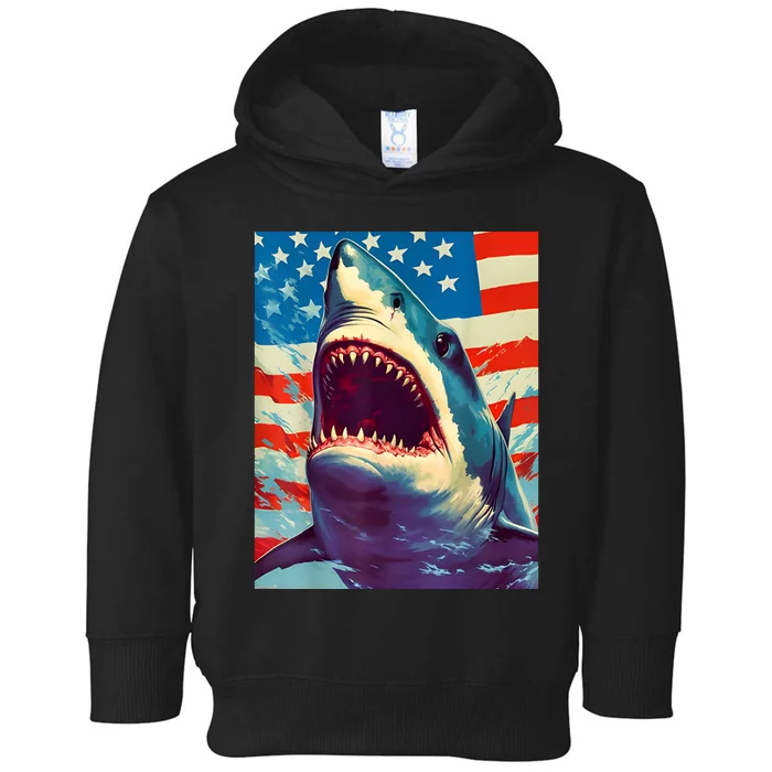 Sharks The Pop Art Patriotic Predator Toddler Hoodie