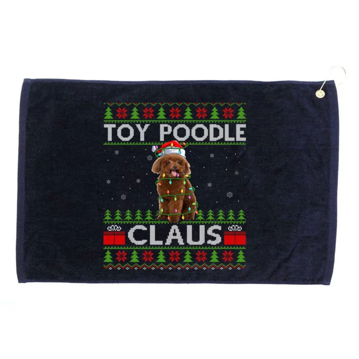 Santa Toy Poodle Dog Xmas Lighting Ugly Toy Poodle Christmas Cute Gift Grommeted Golf Towel