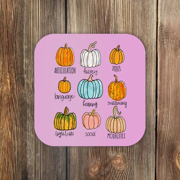 Speech Therapy Pumpkin Sped Teachers SLP Neurodiversity Fall Coaster