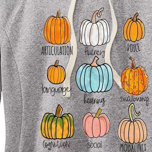 Speech Therapy Pumpkin Sped Teachers SLP Neurodiversity Fall Women's Fleece Hoodie