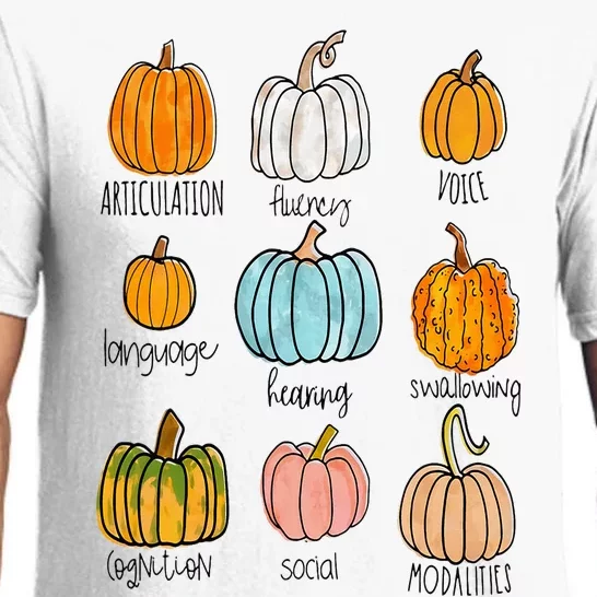 Speech Therapy Pumpkin Sped Teachers SLP Neurodiversity Fall Pajama Set