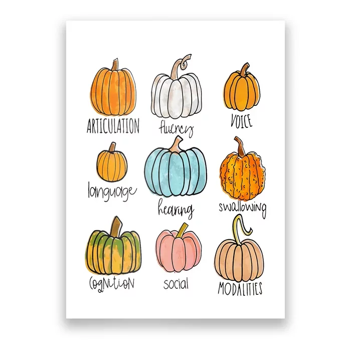 Speech Therapy Pumpkin Sped Teachers SLP Neurodiversity Fall Poster