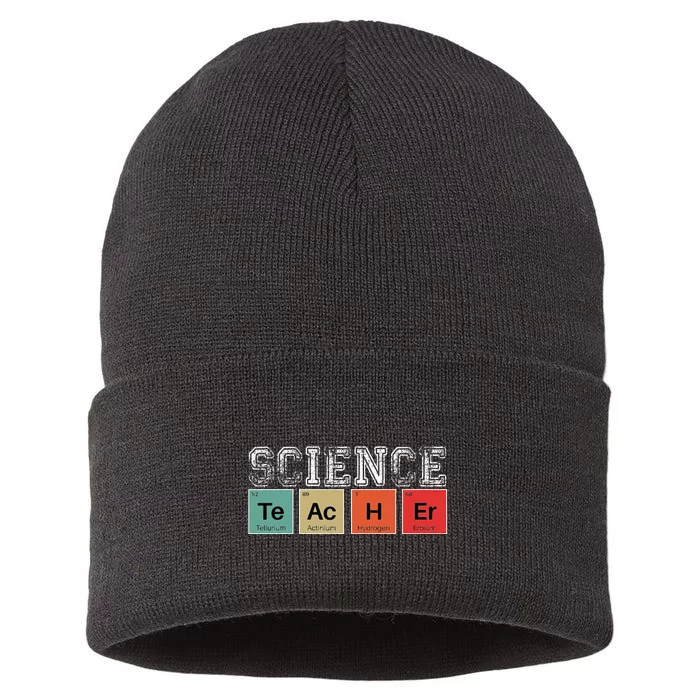 Science Teacher Periodic Table Back to School Teachers Sustainable Knit Beanie