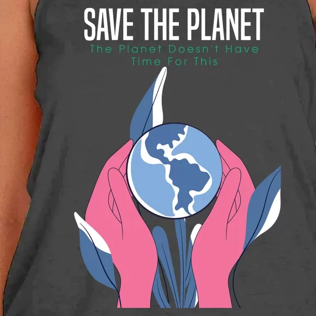 Save The Planet Women's Knotted Racerback Tank