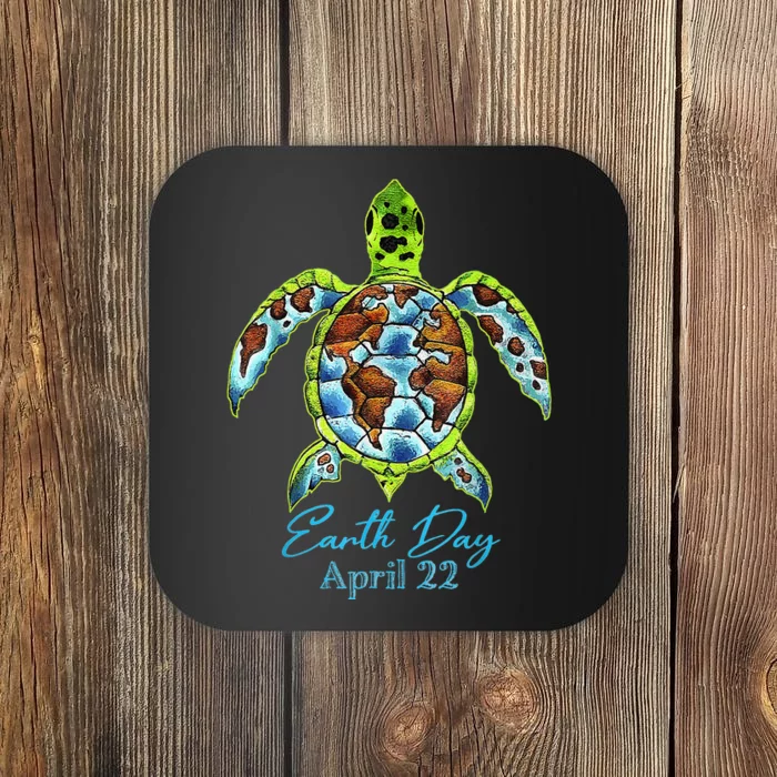 Sea Turtle Planet Funny Love World Environment Earth Day Coaster