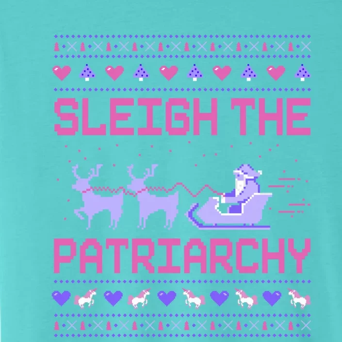 Sleigh The Patriarchy Feminist Feminism Meme Ugly Christmas Gift ChromaSoft Performance T-Shirt