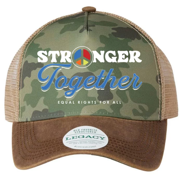 Stronger Together Peace Sign Equal Rights For All Gift Legacy Tie Dye Trucker Hat