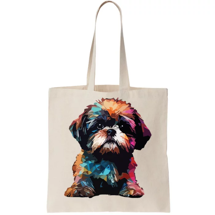 Shih Tzu Puppy Dog Pop Art Premium Tote Bag