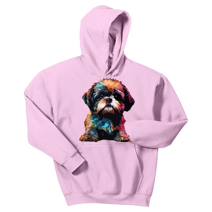 Shih Tzu Puppy Dog Pop Art Premium Kids Hoodie