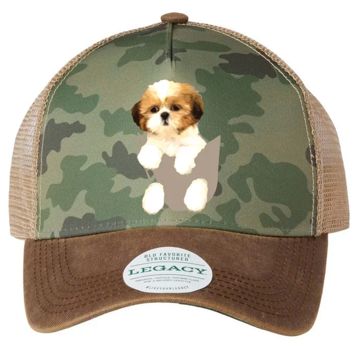 Shih Tzu Puppy In Pocket Legacy Tie Dye Trucker Hat