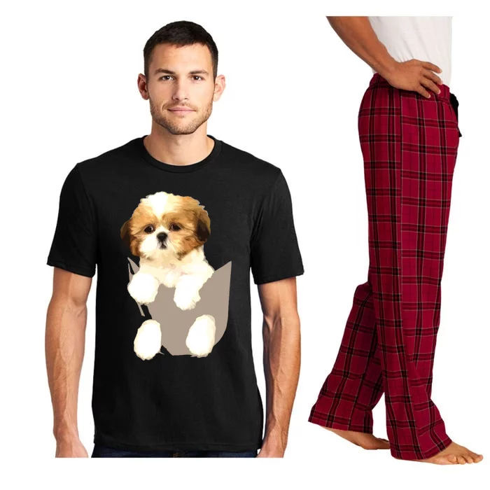 Shih Tzu Puppy In Pocket Pajama Set