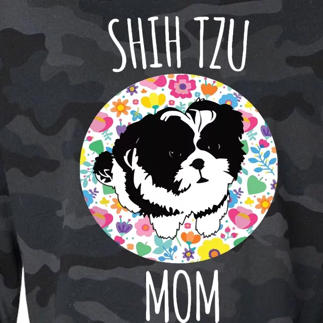 Shih Tzu Puppy Shih Tzu Mom Mama Cropped Pullover Crew